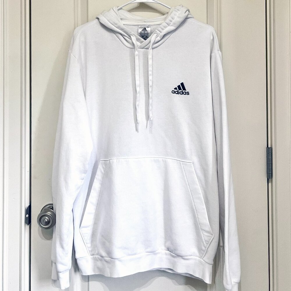 Adidas White Hoodie - Large